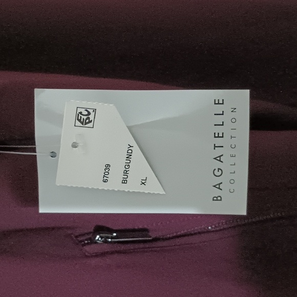 Bagatelle XL Burgundy Ponte Moto Style Jacket - Picture 4 of 9